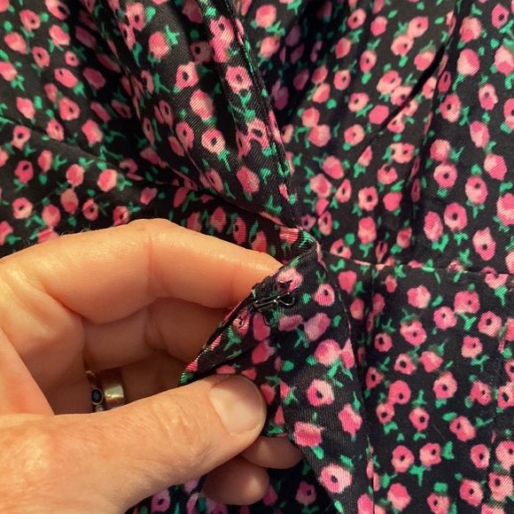 Only worn twice, Rebecca Taylor midi dress with pink floral print and side waist - Picture 7 of 9
